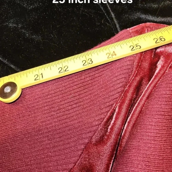 Women's 89th and Madison Open Front Waterfall Cardigan Burgundy - Picture 6 of 8